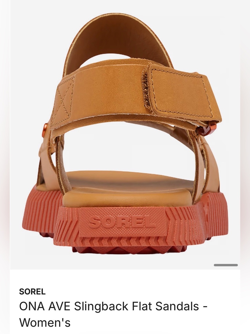 Sorel ONA AVE Slingback Flat Sandals -Canyon Gold (BNIB) - Picture 8 of 8